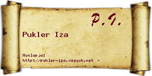 Pukler Iza névjegykártya